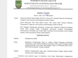 Kesbangpol Batam Keluarkan Edaran untuk Camat Kumpulan Form C1 Pilkada