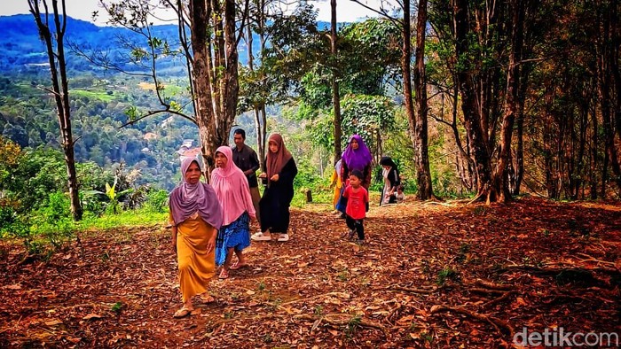 Warga Kampung Kadubengkung, Desa Ridogalih, Kecamatan Cikakak, Kabupaten Sukabumi menyusuri hutan sejauh 4 KM demi menyalurkan hak pilih