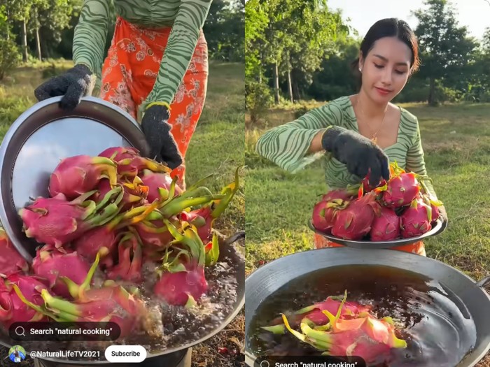 YouTuber unik suka bikin buah utuh goreng