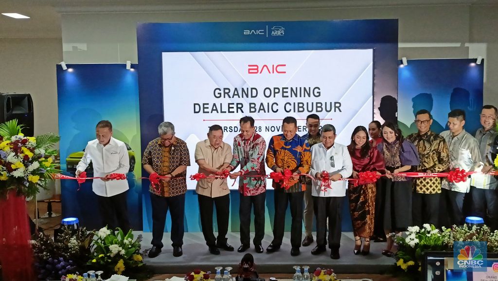 BAIC Indonesia meresmikan jaringan dealer resminya yang ke 5 berlokasi di Jl. Raya Jambore no.6, Cibubur, Kec. Ciracas, Jakarta Timur. (CNBC Indonesia/Ferri Sandi)