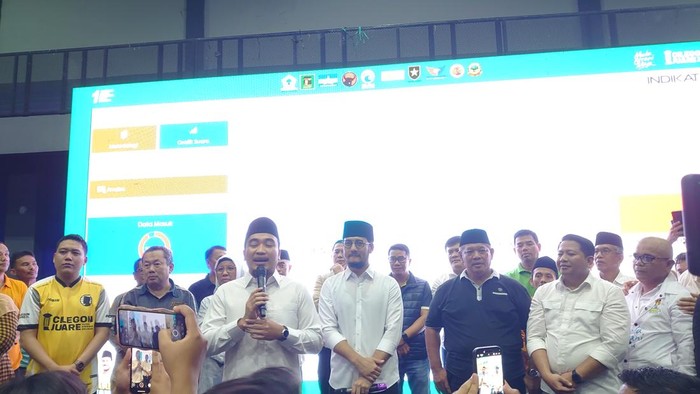 Deklarasi kemenangan Robinsar-Fajar (Iqbal/detikcom)