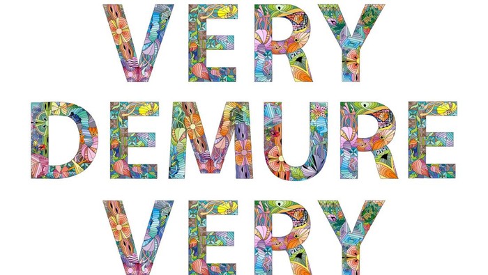 Hand-painted art design. Hand drawn illustration words VERY DEMURE VERY MINDFUL for t-shirt and other decoration