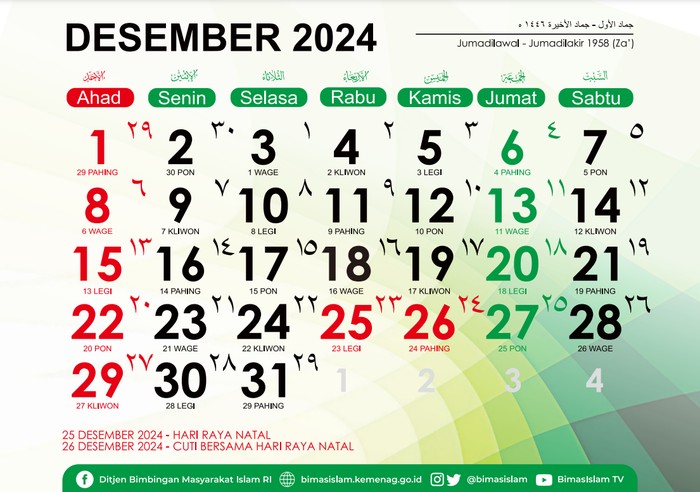 Kalender Hijriah Desember 2024