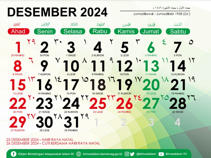 Kalender Hijriah Desember 2024