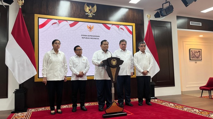 Konferensi pers Prabowo (Eva/detikcom)