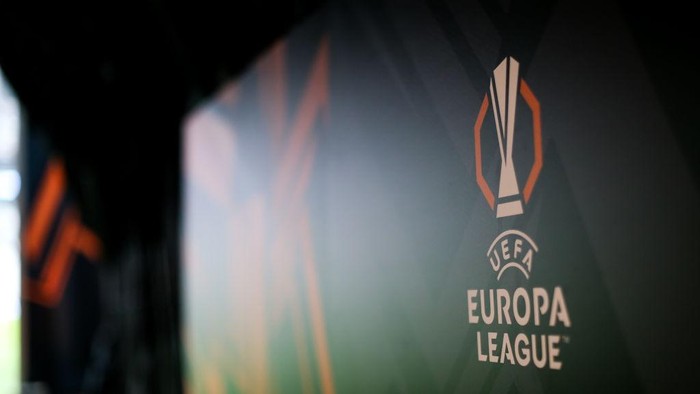 ISTANBUL, TURKEY - OCTOBER 3: The UEFA Europa League logo is seen inside the stadium prioR the UEFA Europa League 2024/25 League Phase MD2 match between Besiktas JK and Eintracht Frankfurt at Besiktas Park on October 3, 2024 in Istanbul, Turkey. (Photo by Ahmad Mora - UEFA/UEFA via Getty Images)