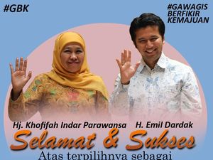 Unggul Quick Count, Gawagis Beri Selamat Khofifah-Emil dan Gus Fawait-Djoko