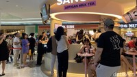 Adalah Sancha Indonesia, gerai artisan tea premium yang baru buka di Lippo Mall Puri. Gerai ini jadi yang pertama di Indonesia sajikan artisan tea topping frappe. Foto: detikcom/Riska Fitria