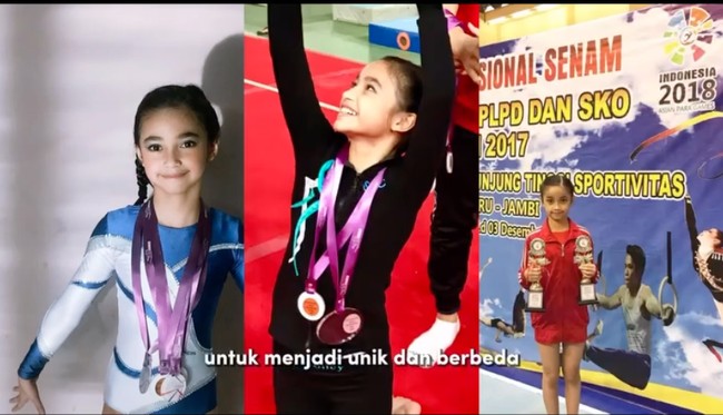 Gymnastic sendiri bukan hal baru bagi Sydney. Ia sudah menggeluti cabang olahraga tersebut selama 7 tahun. Banyak penghargaan yang juga sudah dimenangakan Sydney di bidang olahraga tersebut. Foto: Instagram/@sydneyazkassya