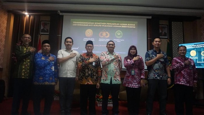 tim dari Satgassus Pencegahan Korupsi Polri melakukan sosialisasi antikorupsi ke Pengadilan Agama Kudus. (Dok istimewa).