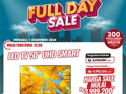 TV LED 65 UHD Smart TV di Transmart Full Day Sale Diskon Rp 3,9 Juta