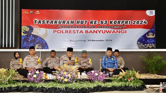 Polresta Banyuwangi syukuran memperingati Hari Ulang Tahun ke-53 KORPRI