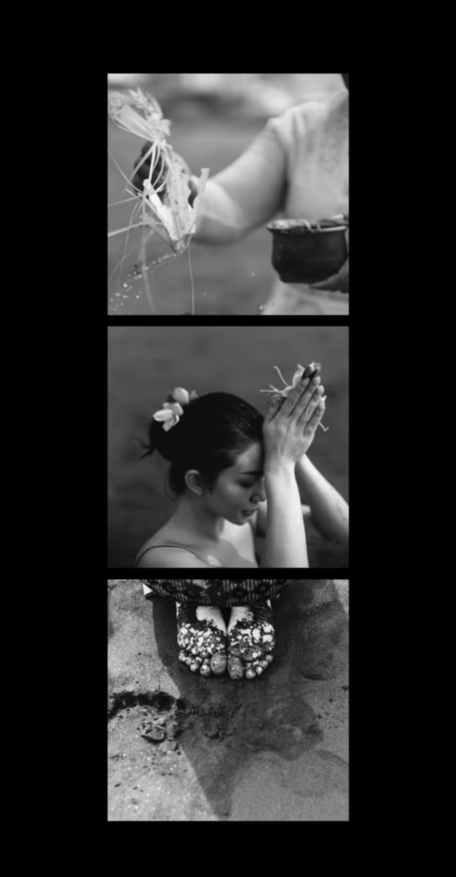 Dari foto yang dibagikan terlihat Ariel menjalani satu per satu rangkaian upacara adat tersebut dengan khusyuk. Foto: Instagram/@arieltatum