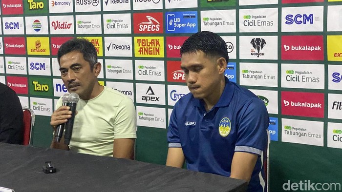 Jumpa pers PSIM Jogja usai mengalahkan Nusantara United di Stadion Mandala Krida, Kota Jogja, Minggu (1/12/2024).