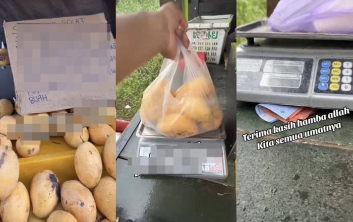 Penjual Mangga Ini Minta Pembeli Timbang dan Bayar Sendiri Saat Dirinya Salat