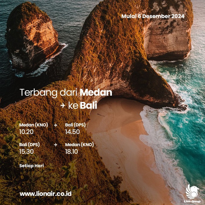 Rute penerbangan Bali-Medan