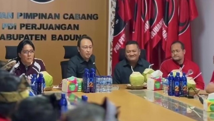 Tangkapan layar video pertemuan Prananda Prabowo dengan kader PDIP di Bali. (Foto: Istimewa)