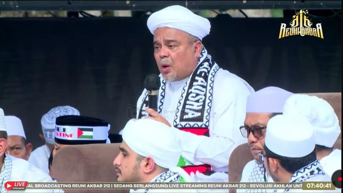 Habib Rizieq di Reuni Akbar 212. (YouTube IBTV)