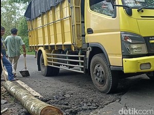 Jalan Retak Dampak Longsor di Selorejo, Jalur Nasional Blitar-Malang Terganggu