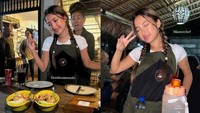 Sering bantu-bantu di restoran milik ibu mertua yang akrab disapa Yaya. Jennifer tak kenal lelah melayani setiap pengunjung yang datang untuk makan. Foto: Instagram @jennifercoppenreal20