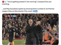 City Dilibas Liverpool, Acungan 6 Jari Guardiola Disindir Netizen