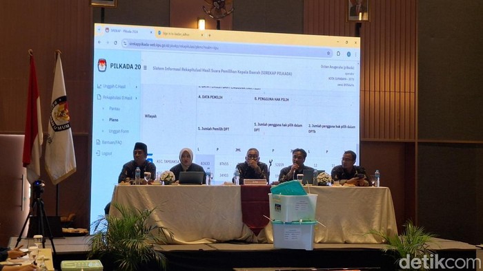 Rekapitulasi suara tingkat kota mulai digelar oleh KPU Kota Surabaya.
