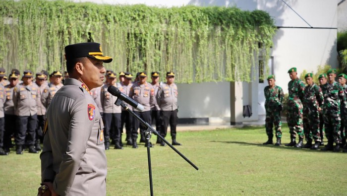 Apel pengamanan rekapitulasi suara Polresta Banyuwangi