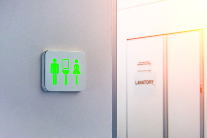 Ilustrasi toilet pesawat