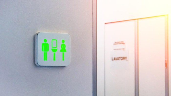 Ilustrasi toilet pesawat