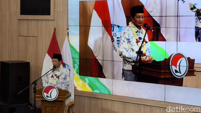 Menteri Agama, Nasaruddin Umar hadir dalam acara Launching PMB PTKIN 2025 di UIN Raden Fatah Palembang