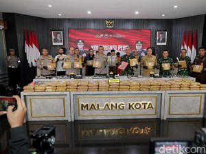 Sita 166,58 Kg Ganja, Polresta Malang Kota Selamatkan 54.526 Ribu Jiwa