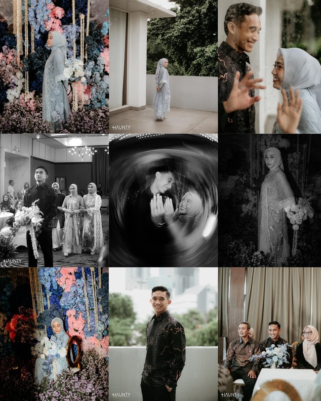 Saat lamaran, Ridho secara resmi meminta sang kekasih untuk menjadi istrinya. “Kalau dulu pertama kenal, saya bilang ke Sendy mau nggak jadi penyemangatku karena waktu itu saya belum boleh berpacaran sama ayah. Dan untuk sekarang, saya mau tanya serius apakah kamu mau jadi calon istri saya,” tutur pemain Persija itu. Foto: Dok. Instagram @haunty_photostory