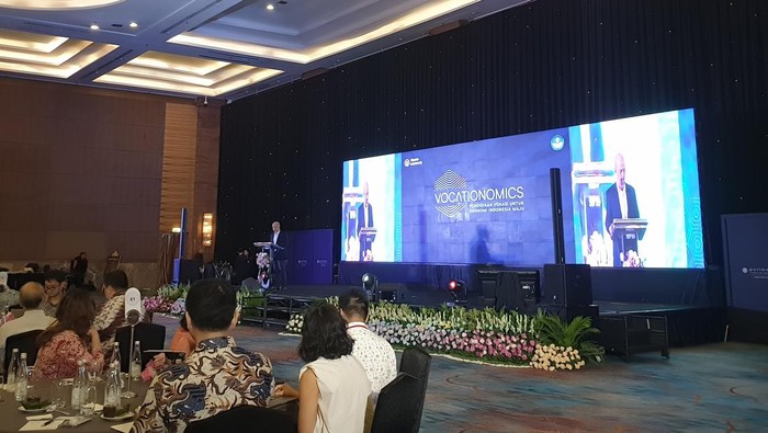 Vocationomics di Hotel Pullman Jakarta Central Park, Jakarta Barat, Selasa (3/12/2024).