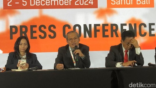 Wakil Ketua KPK Alexander Marwata saat konferensi pers penutupan ASEAN-PAC di Denpasar, Selasa (3/12/2024). (Aryo Mahendro/detikBali)