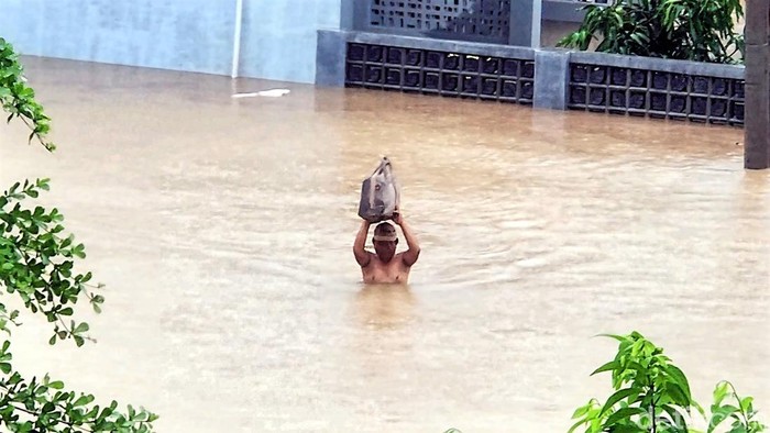 Banjir di Kampung Mariu, Kabupaten Sukabumi.