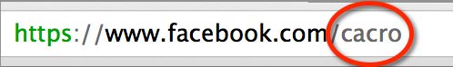 Ilustrasi URL nama pengguna Facebook