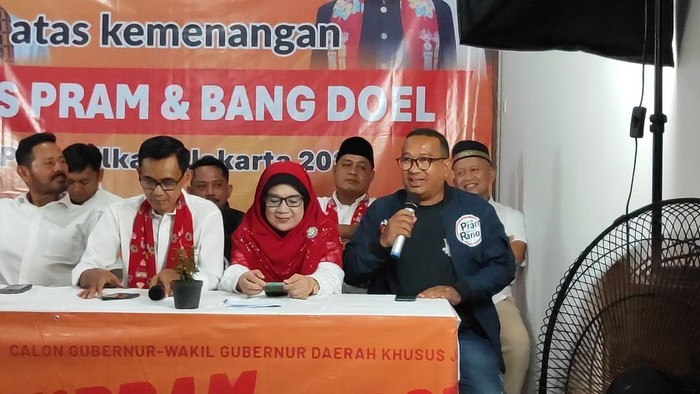 Konper tim jubir Pramono-Rano (Kurniawan/detikcom)