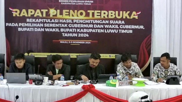 KPU Kabupaten Luwu Timur (Lutim), Sulawesi Selatan (Sulsel), telah merampungkan rekapitulasi penghitungan suara untuk Pilkada Lutim 2024.