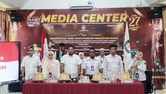 KPU Sinjai, Sulawesi Selatan (sulsel) melakukan rapat pleno rekapitulasi hasil perhitungan perolehan suara Pilkada Sinjai 2024.