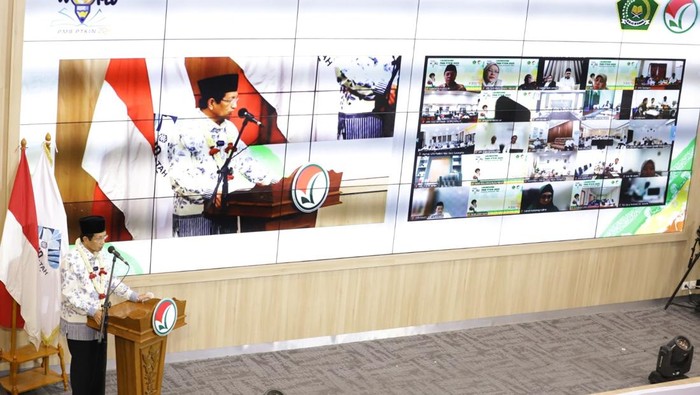 (Menag) RI Nasaruddin Umar meresmikan launching PMB PTKIN 2025 ini di Kampus Jakabaring UIN Raden Fatah, Palembang