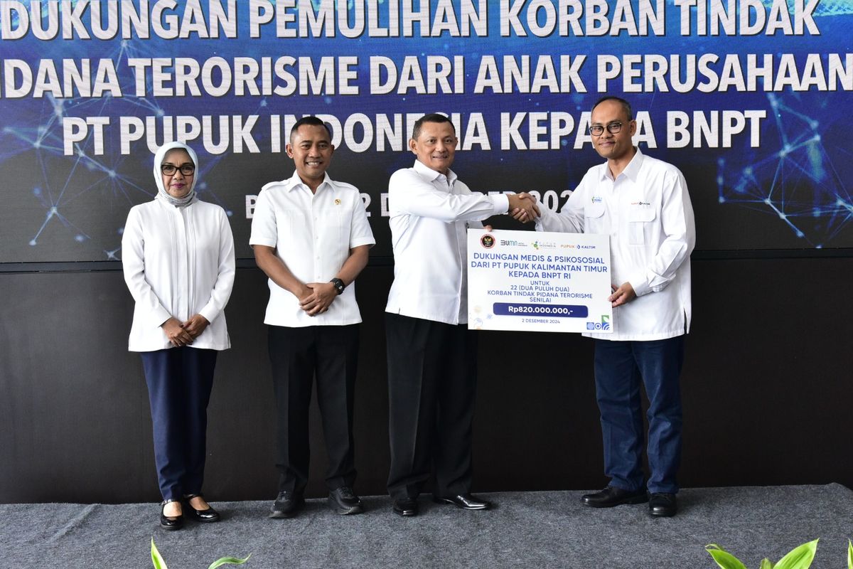 Dukung Pemulihan Penyintas Terorisme, Pupuk Kaltim Beri Bantuan Rp 820 Juta