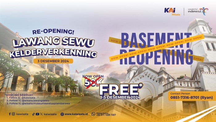 Wisata ruang bawah tanah Lawang Sewu, Semarang. Foto diunggah Rabu (4/12/2024).