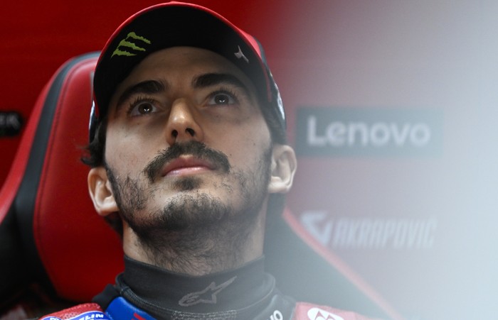 BARCELONA, SPAIN - NOVEMBER 16: Francesco Bagnaia of Ducati Lenovo competes during the qualifying round of the Motul Solidarity Grand Prix of Barcelona at 4.66-kilometer-long Circuit de Barcelona-Catalunya on November 16, 2024 in Barcelona, Spain. 2024 Solidarity motorcycle Grand Prix is the 20th and final round of the 2024 MotoGP World Championship season. (Photo by Burak Akbulut/Anadolu via Getty Images)