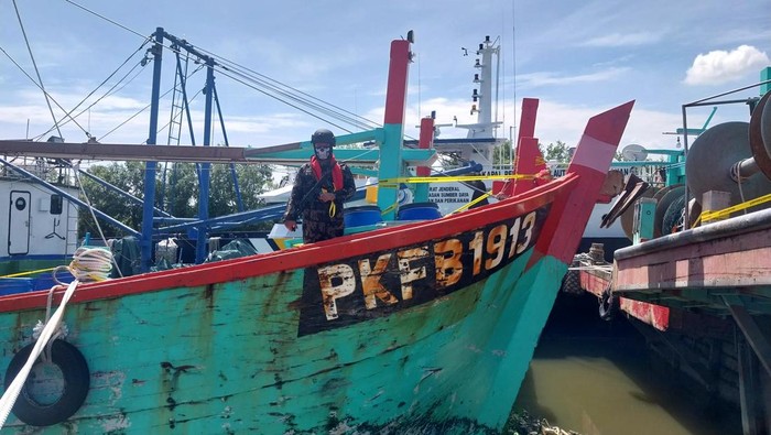 3 kapal berbendera Malaysia yang diamankan. (Finta Rahyuni/detikSumut)