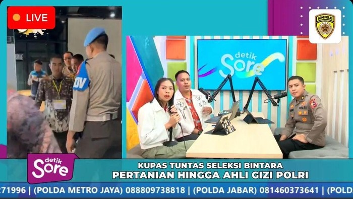 Kasubbag Penerimaan Bagdiapers Rodalpers SSDM Polri Kompol Adi Dharma di program detikSore, Kamis (5/12/2024).