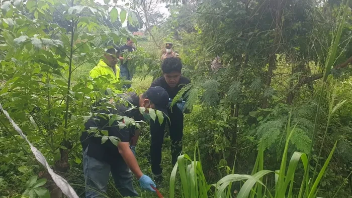 Sesosok jasad wanita ditemukan di semak-semak pinggir kali di Pakuhaji, Kabupaten Tangerang. Jasad korban ditemukan warga yang hendak memancing. (ANTARA/HO-Polda Metro Jaya)