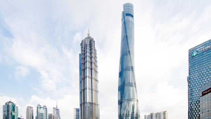 Ilustrasi gedung pencakar langit di China.