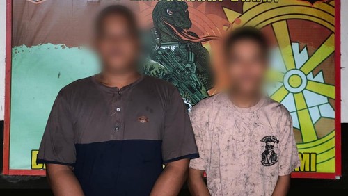 Dua tersangka pencurian mesin tempel speedboat di Labuan Bajo, Manggarai Barat, NTT ditangkap polisi. (Dok. Humas Polres Manggarai Barat)