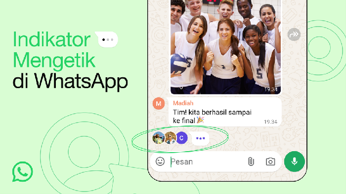 Indikator mengetik baru di WhatsApp