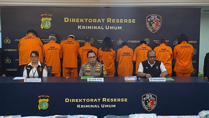 Polda Metro Jaya merilis kasus tindak pidana perdagangan orang.
